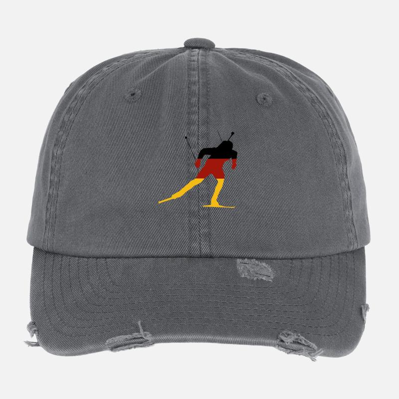 Biathlon Deutschland - Flexfit Vintage Destroyed Cap - Dunkelgrau