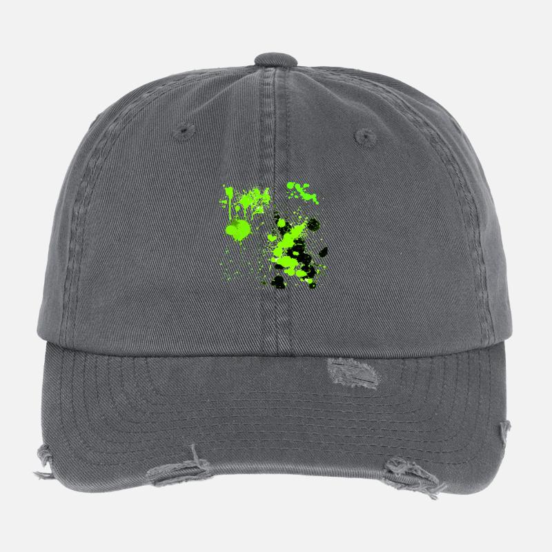 Green splatter Flexfit Vintage Destroyed Cap