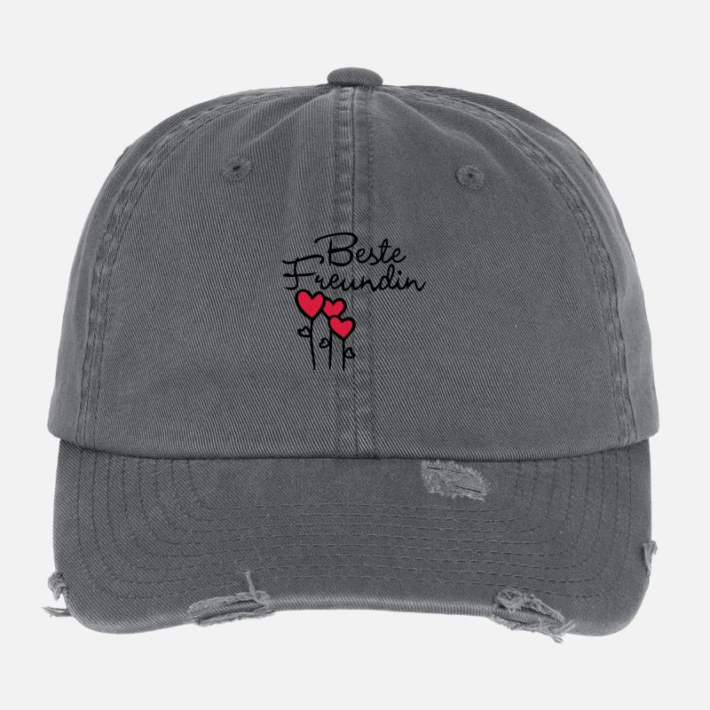 BFF with heart Flexfit Vintage Destroyed Cap