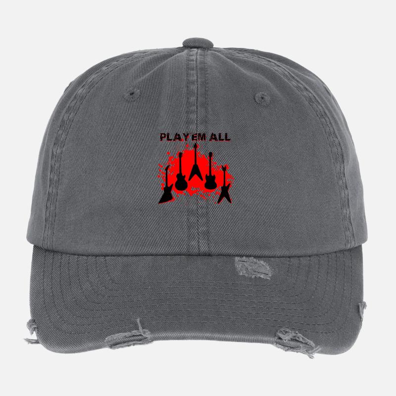 Play'Em All Red Casquette vintage effet usé Flexfit