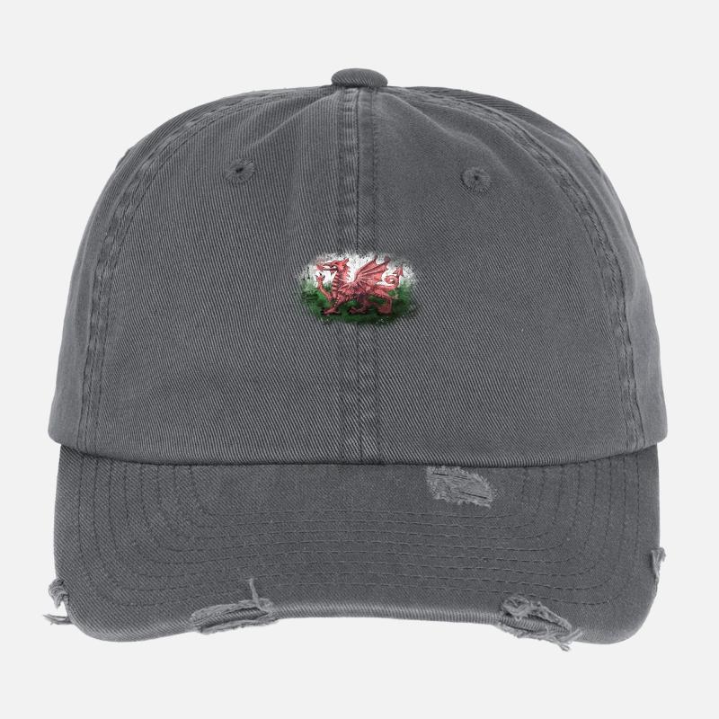 Byth de Cymru AM - Pays de Galles Casquette vintage effet usé Flexfit