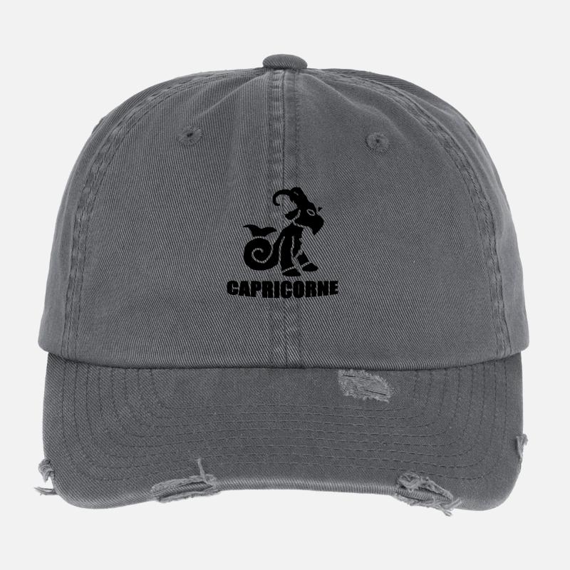 capricorne Casquette vintage effet usé Flexfit
