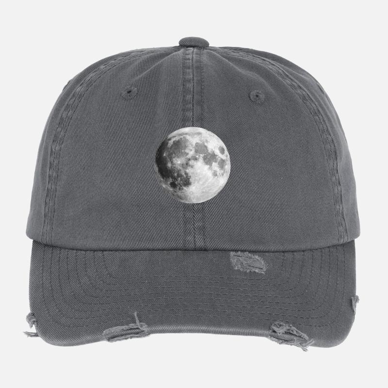 Full Moon Gift Idea - Flexfit Vintage Destroyed Cap - dark grey