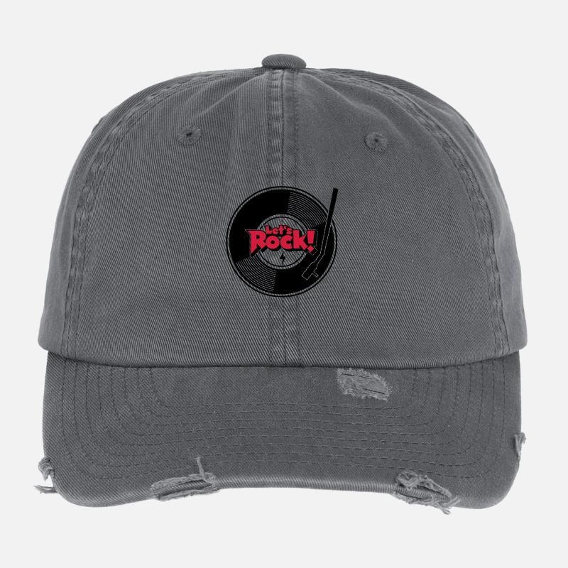 let's rock wax Flexfit Vintage Destroyed Cap