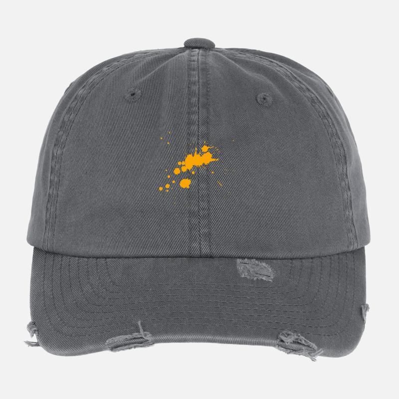 orangefarbener Klecks Flexfit Vintage Destroyed Cap