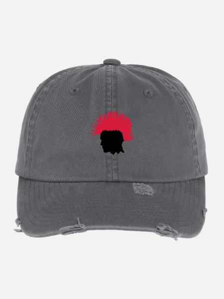 PUNK - Flexfit Vintage Destroyed Cap - Dunkelgrau - Vorne