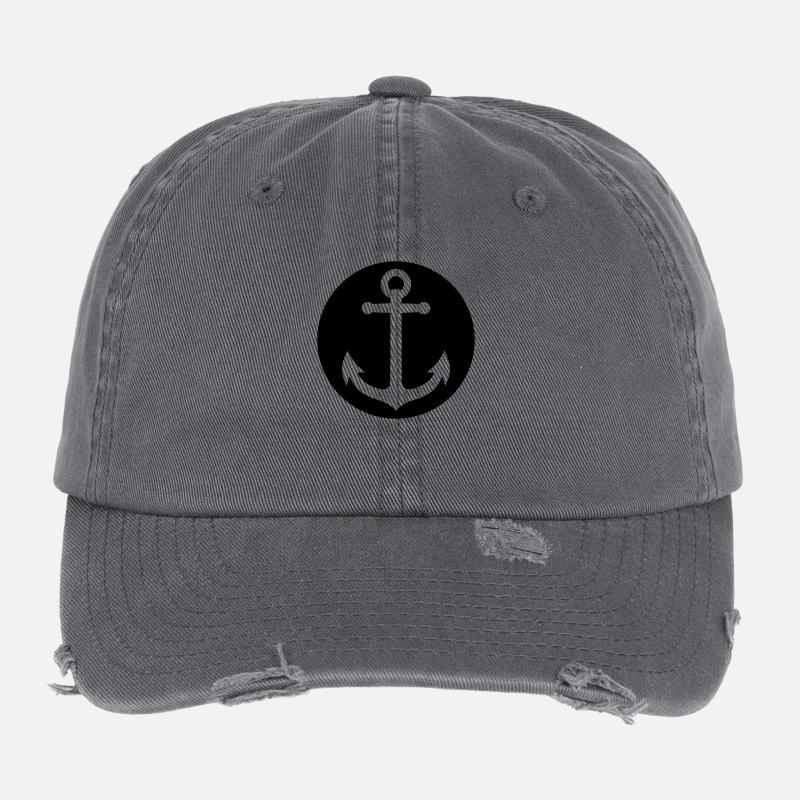 anchor ancre Casquette vintage effet usé Flexfit