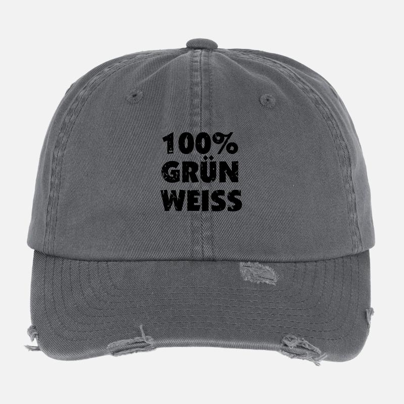 Steiermark - 100 Prozent Grün Weiß Flexfit Vintage Destroyed Cap