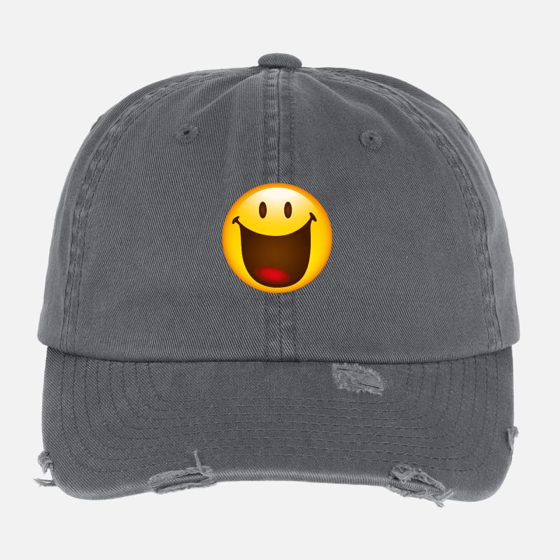 Smiley Glossy Big Happy Casquette vintage effet usé Flexfit