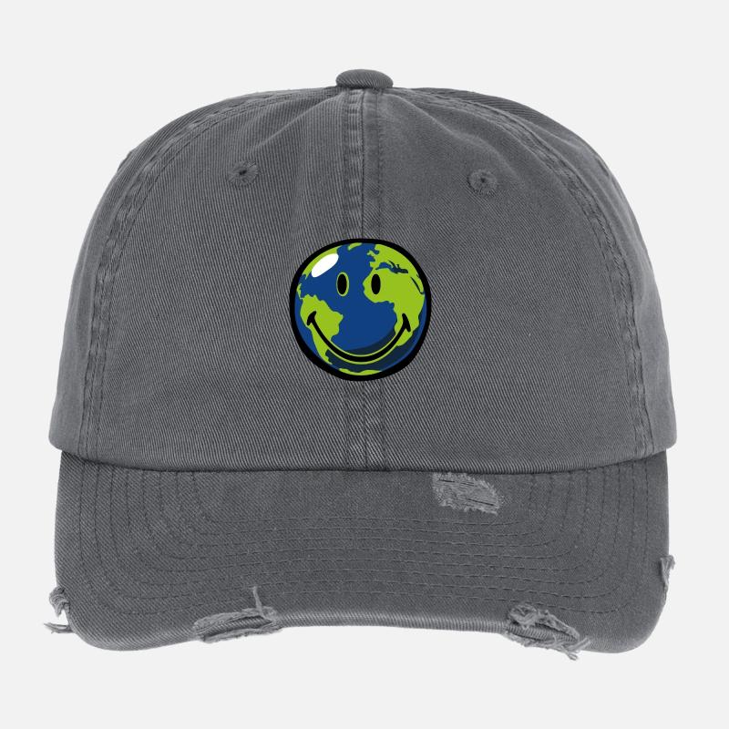 Smiley Earth Flexfit Vintage Destroyed Cap