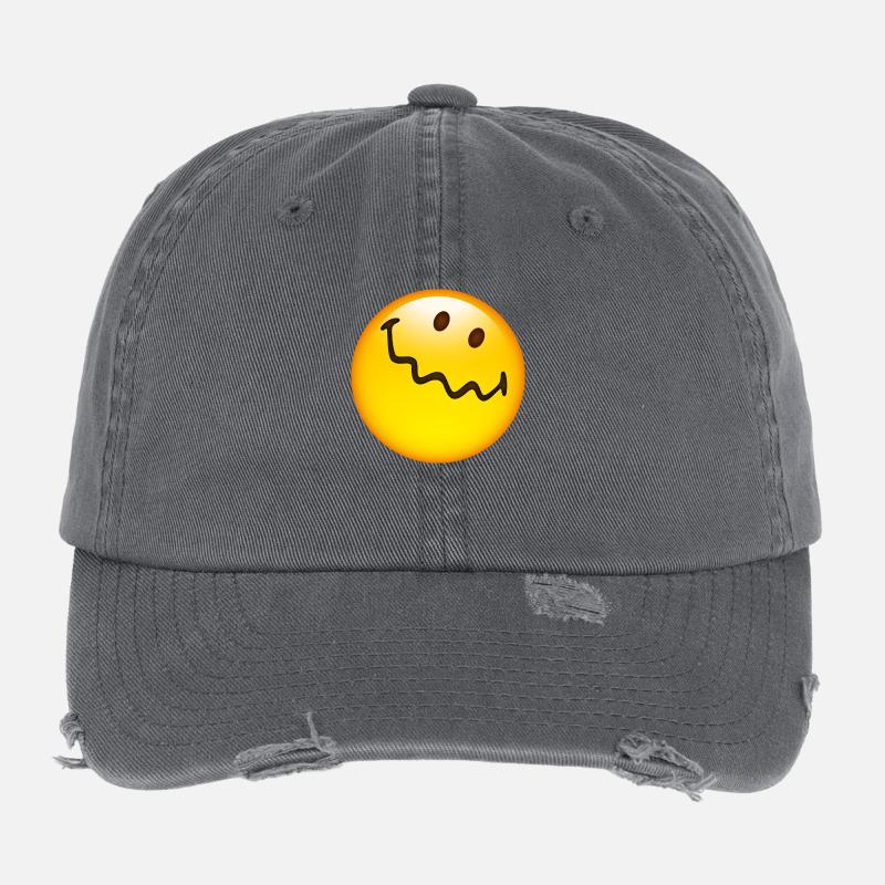 Smiley Glossy Uncertain Flexfit Vintage Destroyed Cap