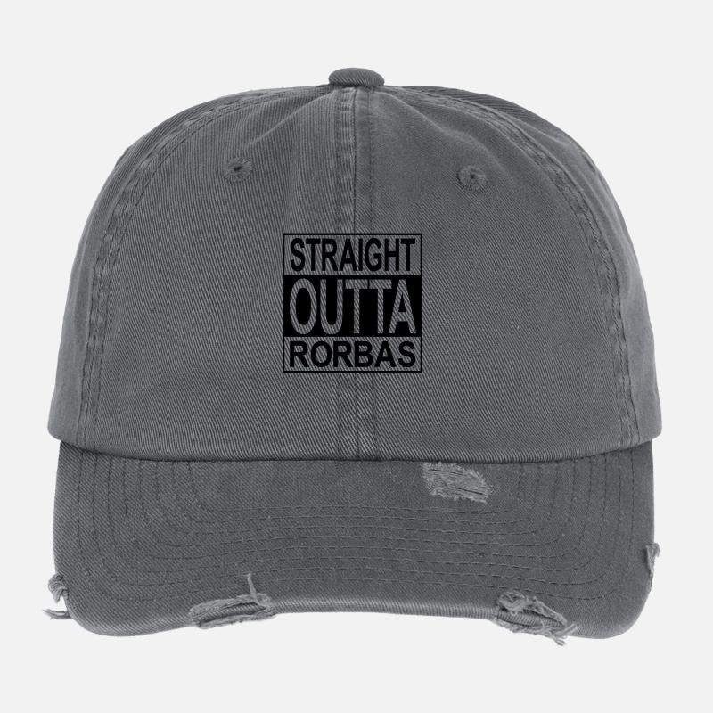 Straight outta Rorbas Flexfit Vintage Destroyed Cap