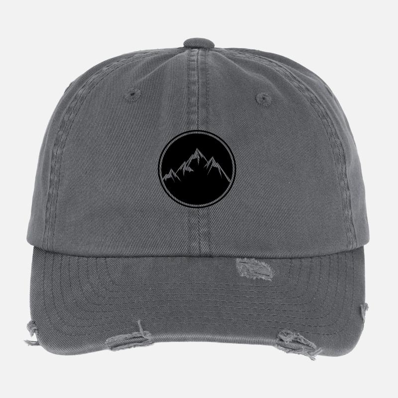mountains icon Flexfit Vintage Destroyed Cap