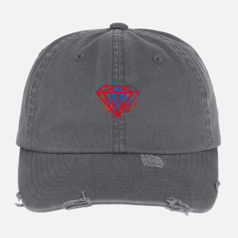 diamond design splat Flexfit Vintage Destroyed Cap
