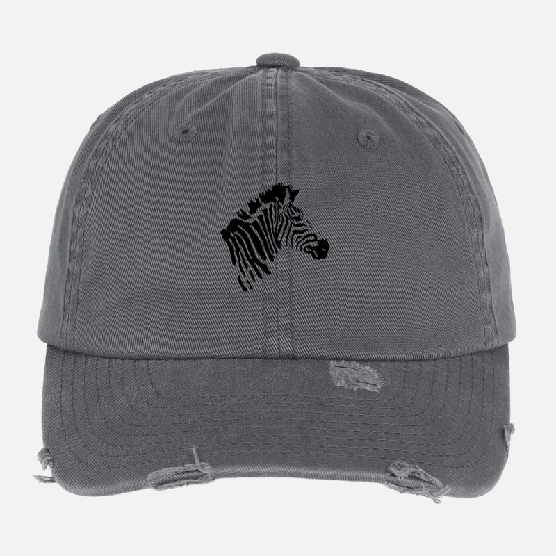 zebra animal Flexfit Vintage Destroyed Cap