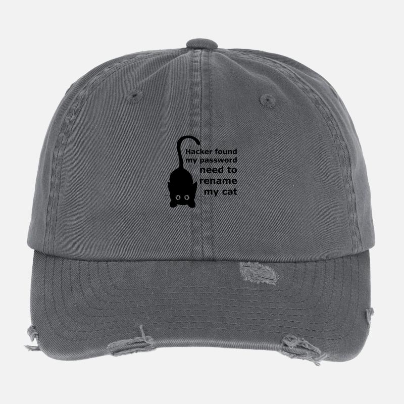 Hacker found my password, need to rename my cat. Casquette vintage effet usé Flexfit
