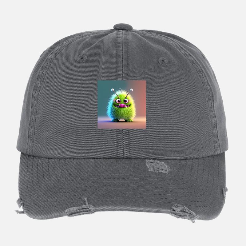Joyeux Halloween mignon monstre langue sur effrayant amusant Casquette vintage effet usé Flexfit
