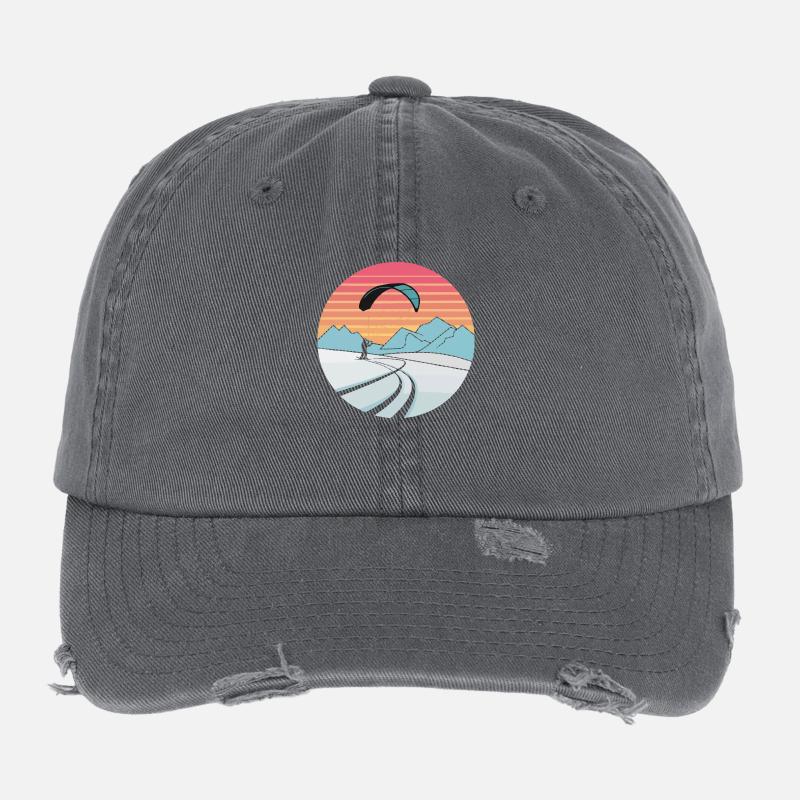 Snowkite Aventure Art Casquette vintage effet usé Flexfit