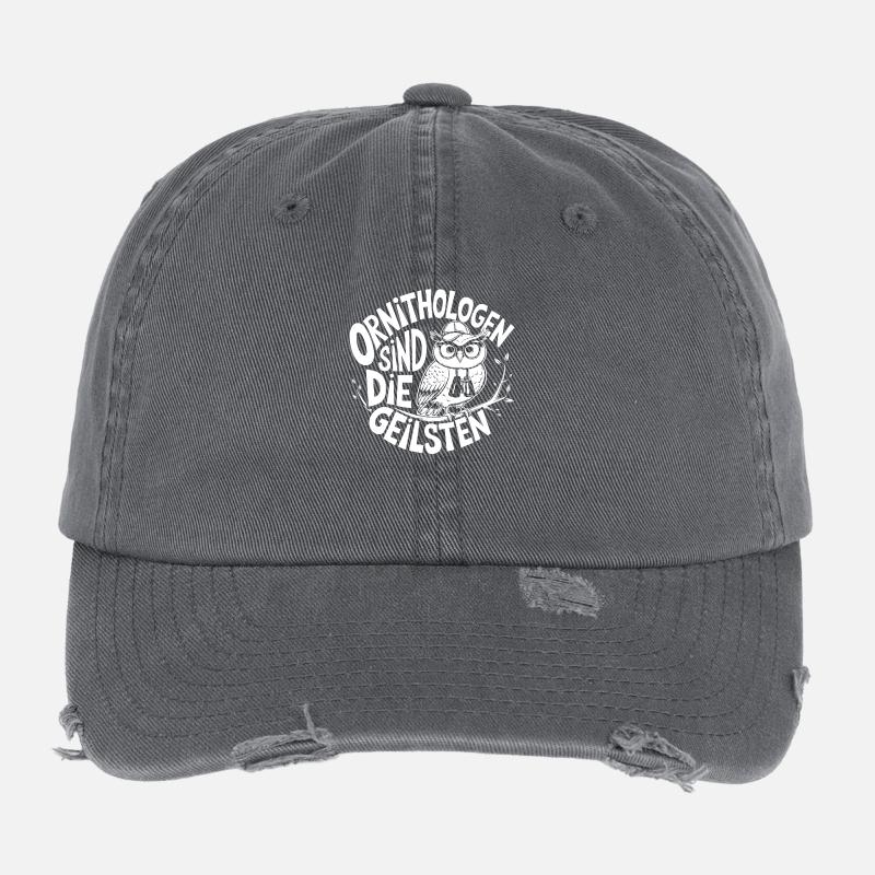 Ornithologen sind die Coolsten lustige Eule Flexfit Vintage Destroyed Cap