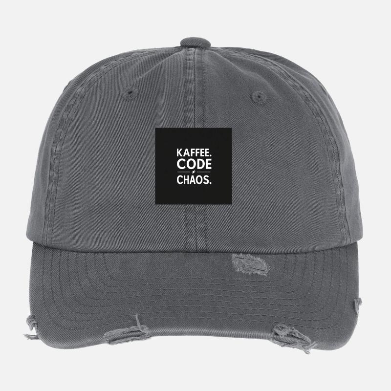 Café, Code, Chaos Casquette vintage effet usé Flexfit