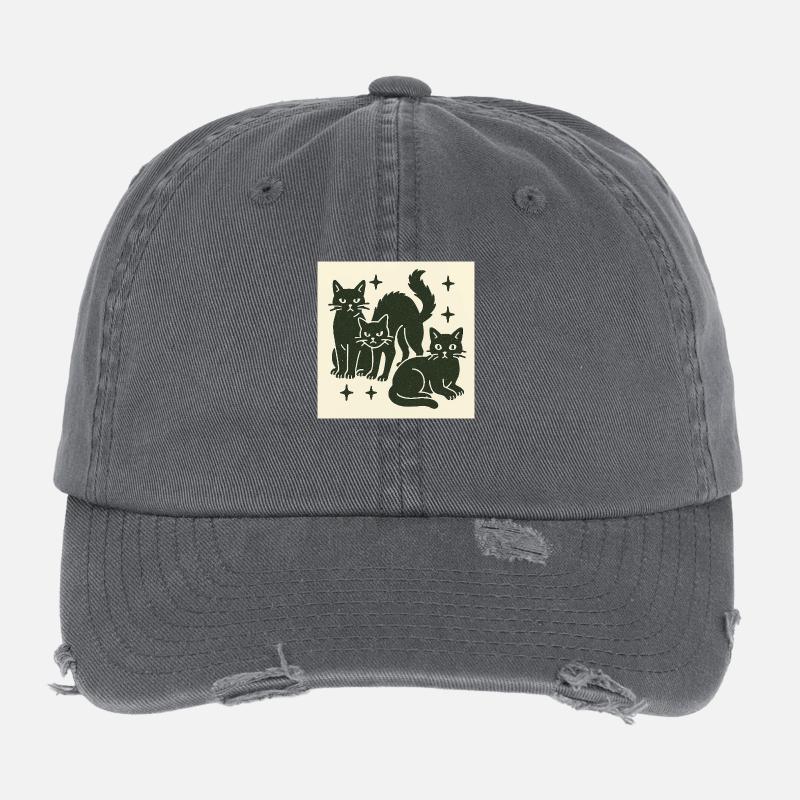 Black Cat Dreier Flexfit Vintage Destroyed Cap