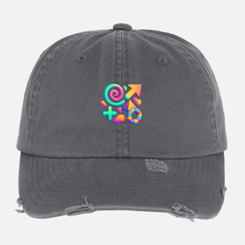 Neon Dreams – Explosion de formes abstraites en 3D Casquette vintage effet usé Flexfit