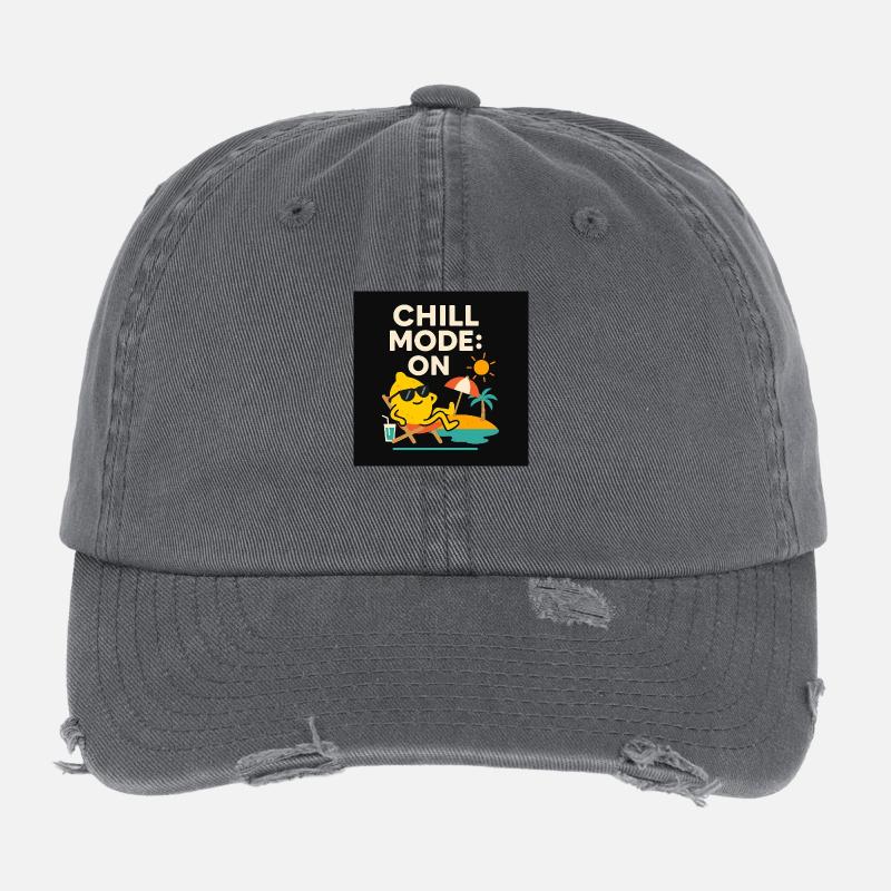 Chill Mode : ON – Citron en Vacances Casquette vintage effet usé Flexfit