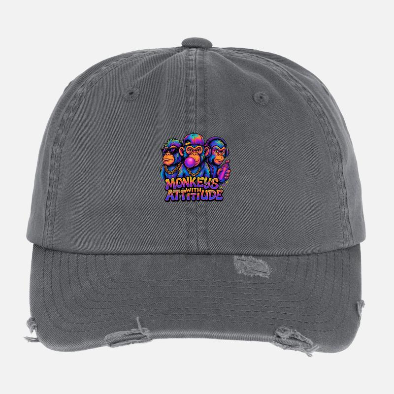 Monkeys with Attitude Flexfit Vintage Destroyed Cap