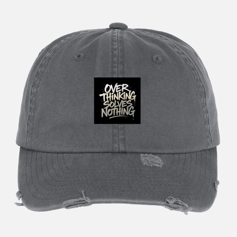 Overthinking solves nothing - Graffity Style Flexfit Vintage Destroyed Cap