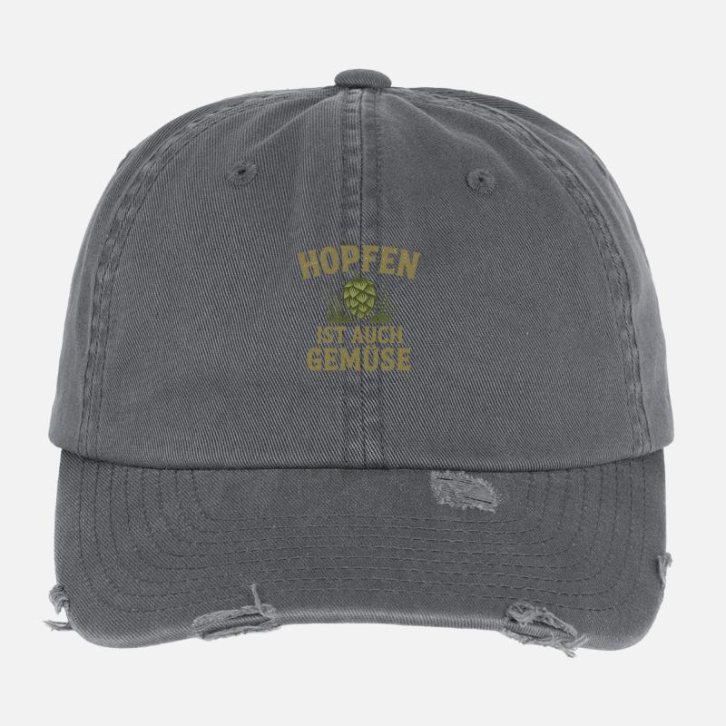 Hopfen ist auch Gemüse, Bier Spruch Flexfit Vintage Destroyed Cap