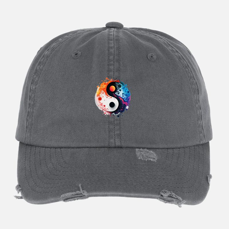 Yin-Yang Splash Flexfit Vintage Destroyed Cap