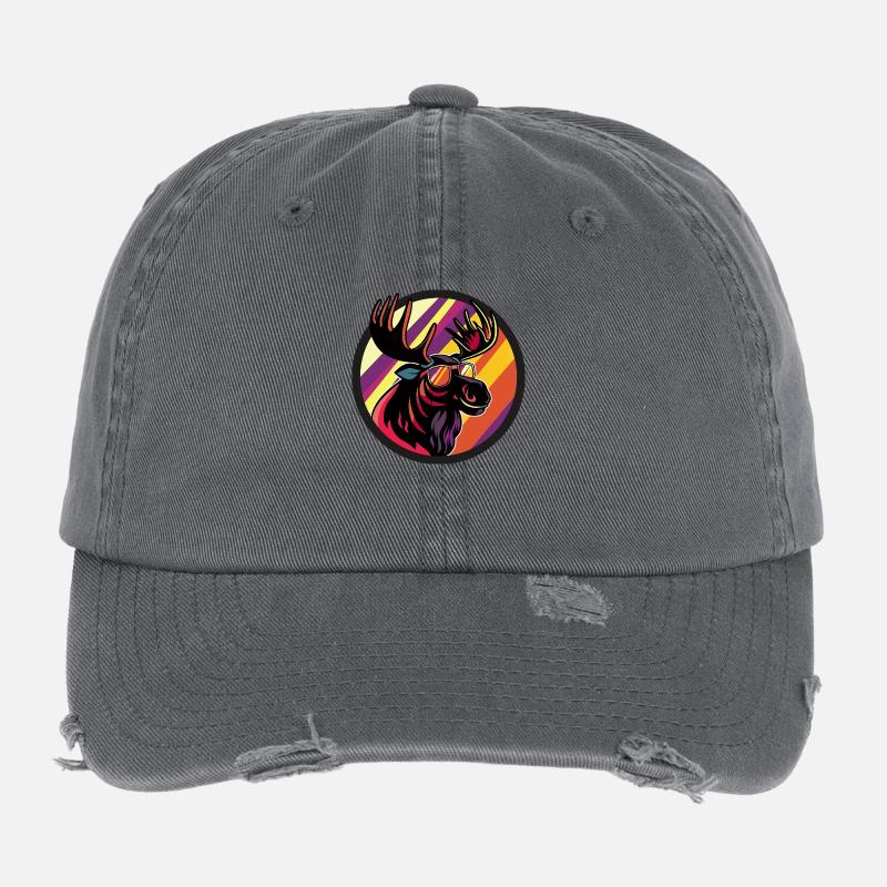 Elch Comic Cool Flexfit Vintage Destroyed Cap