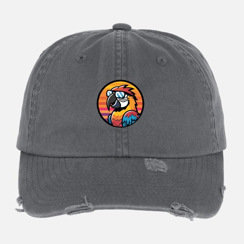 Papagei Comic Cool Flexfit Vintage Destroyed Cap