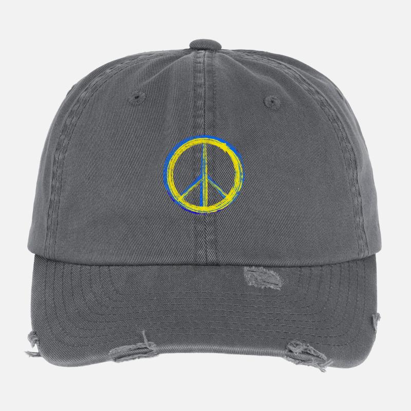 Peace for Ukraine Flexfit Vintage Destroyed Cap