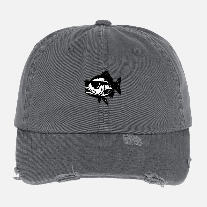 Poisson avec des lunettes de soleil Casquette vintage effet usé Flexfit