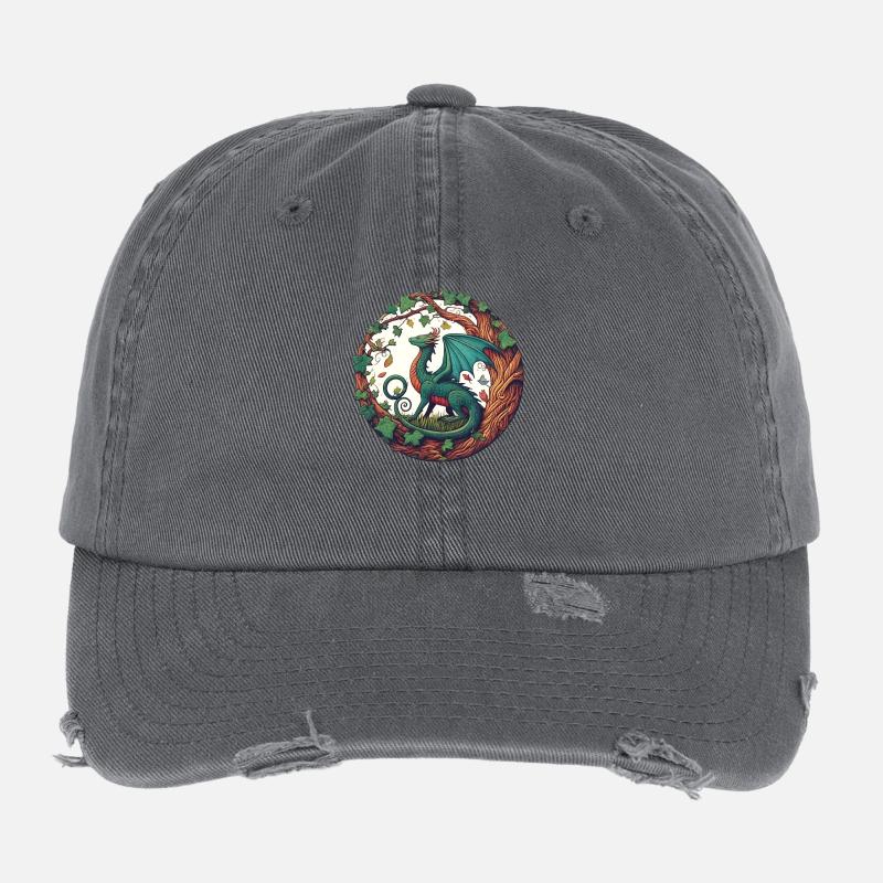 Enchanted Ivy Dragon Flexfit Vintage Destroyed Cap