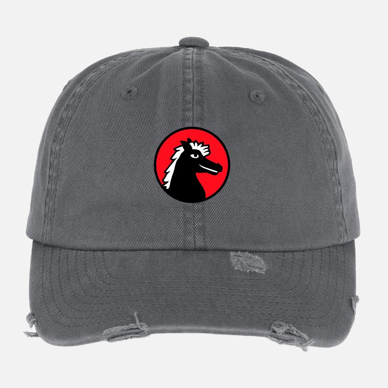 Horse Stallion Cool Pride Guy Riding Rider Hobby Flexfit Vintage Destroyed Cap