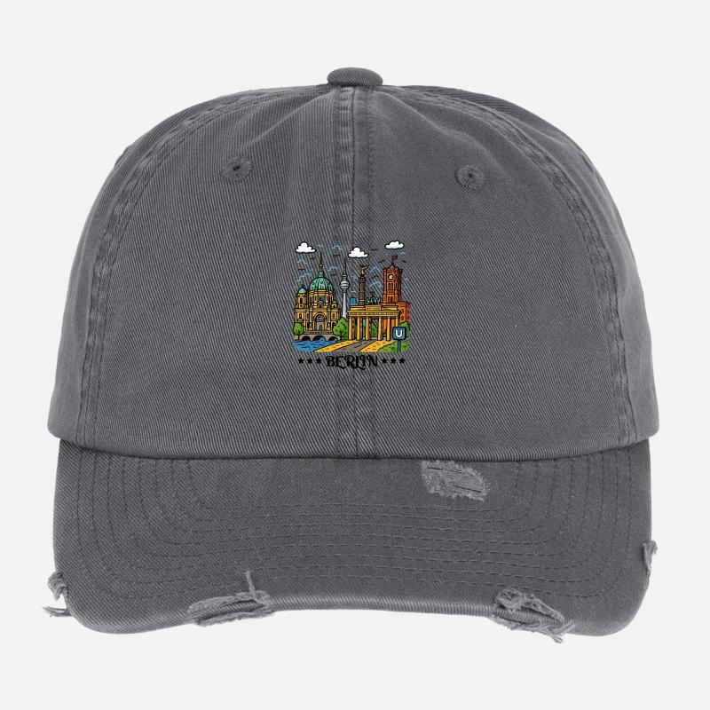 Berlin City Flexfit Vintage Destroyed Cap