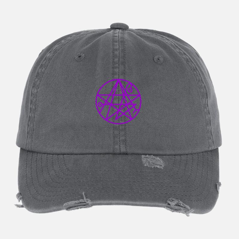 Necronomicon Symbol Flexfit Vintage Destroyed Cap