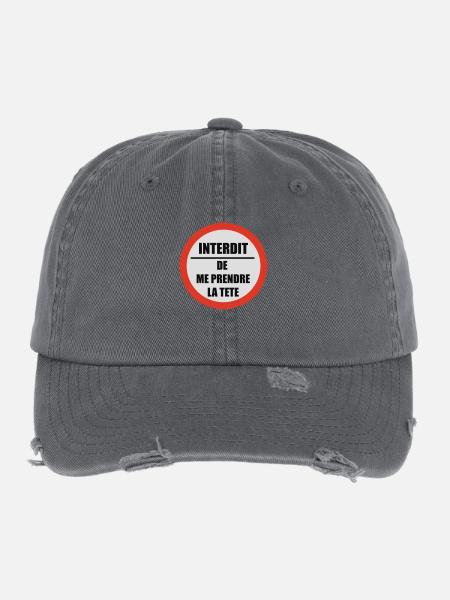 Forbidden to take my head - Flexfit Vintage Destroyed Cap - dark grey - Front