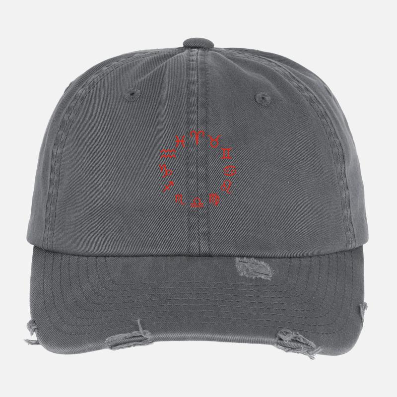 signe du zodiaque Casquette vintage effet usé Flexfit