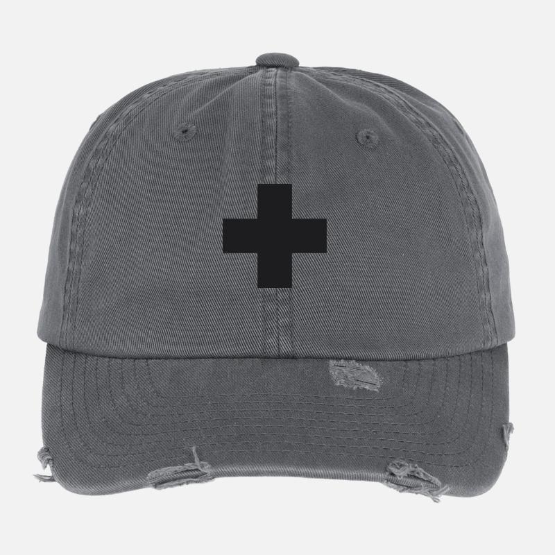 Kreuz / cross (Plus, 1c) Flexfit Vintage Destroyed Cap