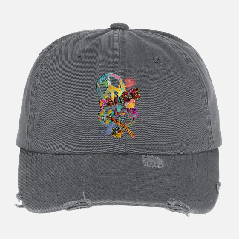 Make love not war Flexfit Vintage Destroyed Cap