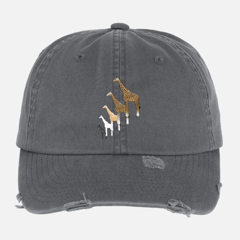 Giraffe drawing Flexfit Vintage Destroyed Cap