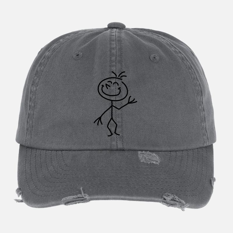 happy_stick_figure_1c Flexfit Vintage Destroyed Cap