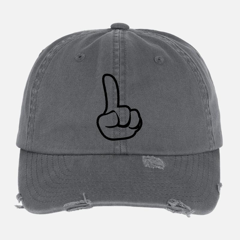 Finger-wagging - Flexfit Vintage Destroyed Cap - dark grey