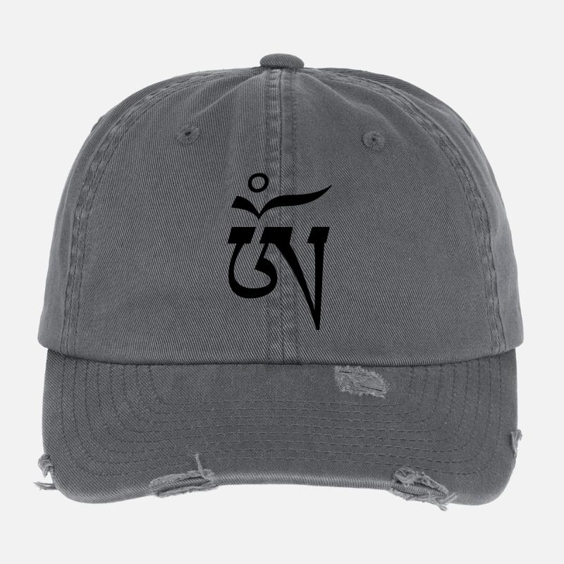 Aum OM Tibetan Flexfit Vintage Destroyed Cap