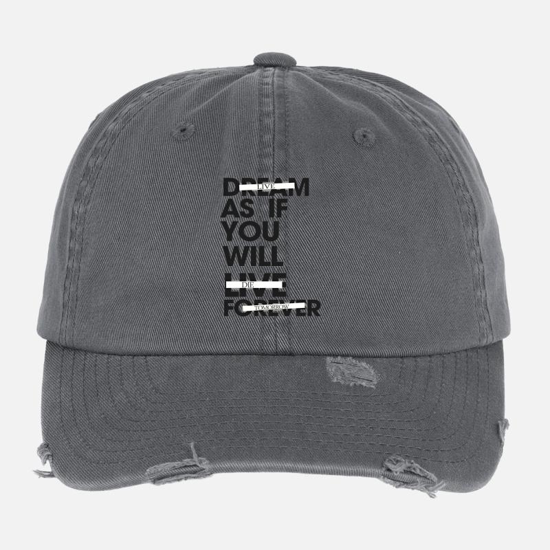 Leben, als ob Sie morgen sterben Flexfit Vintage Destroyed Cap