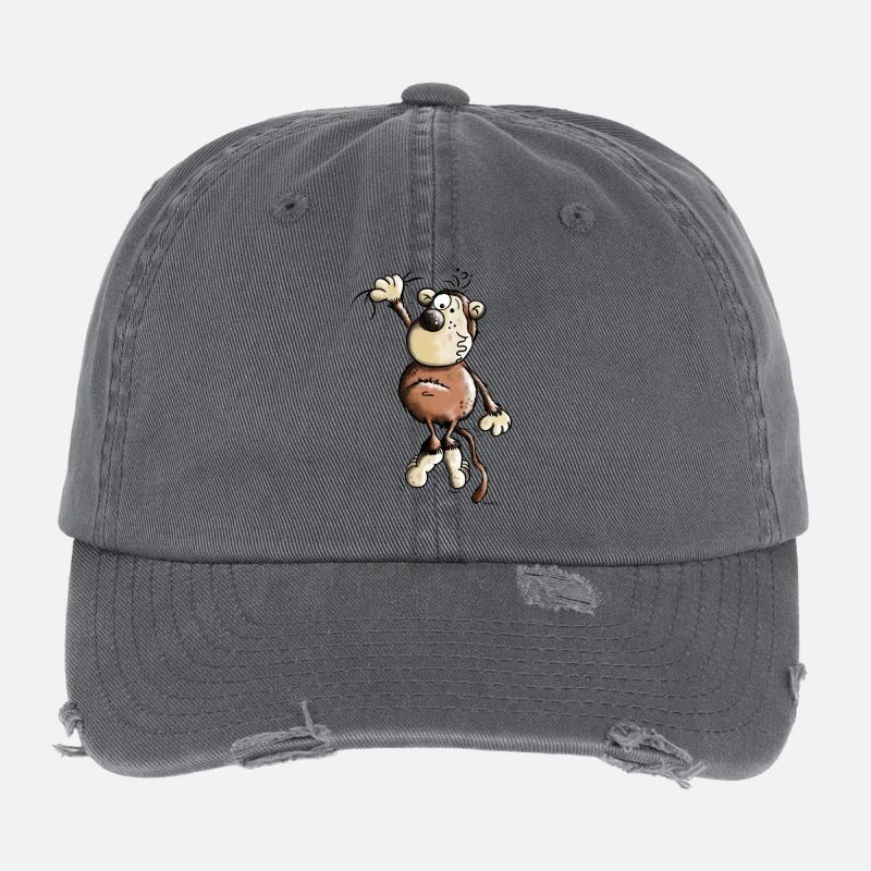 Drôle singe Casquette vintage effet usé Flexfit