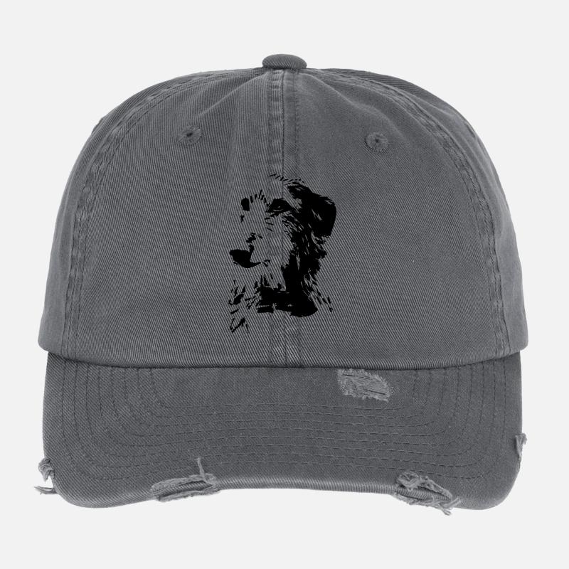 Scottish Deerhound head Flexfit Vintage Destroyed Cap